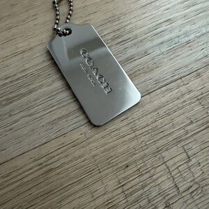 Coach Metallic Silver Keychain Tag
